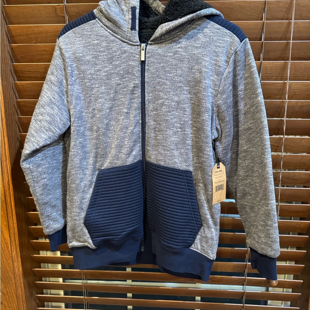 Ruff Hewn Kids Jacket in Heather Gray and Navy